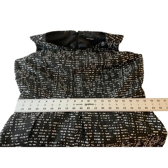 Nine West Black White Abstract Print Fit Flare Sleeveless Dress Large - Picture 4 of 13